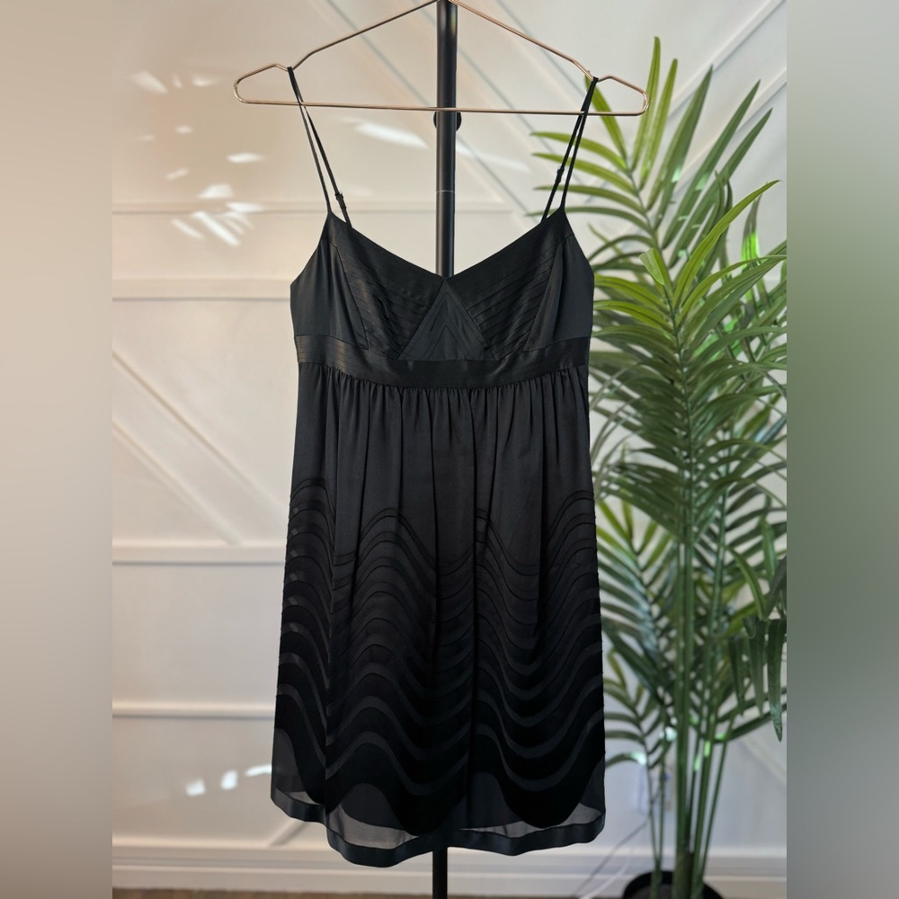 Black Silk Cocktail/ Prom/ Wedding/ Business Casual Midi Dress